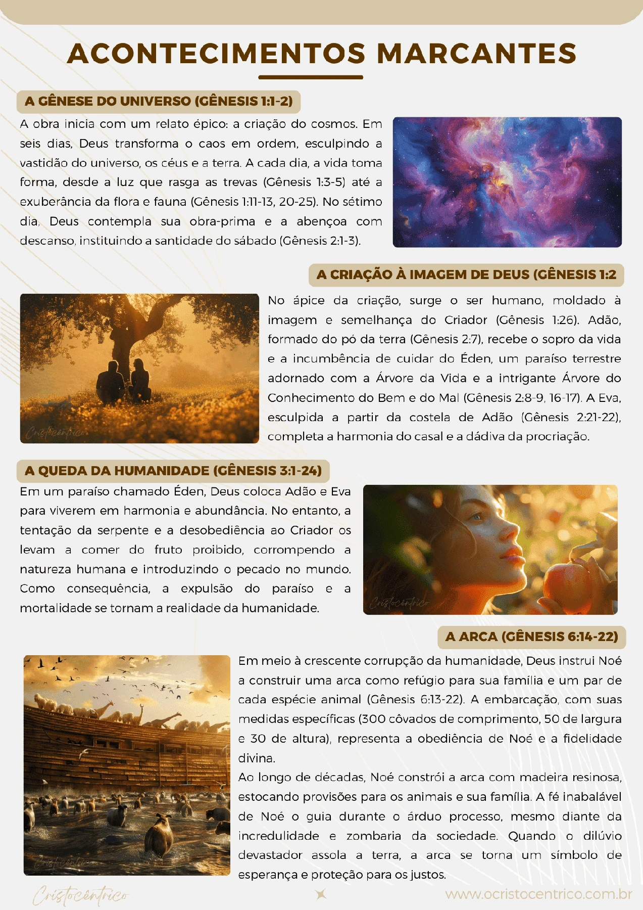 Gênesis: página ilustrada do Manual Bíblico